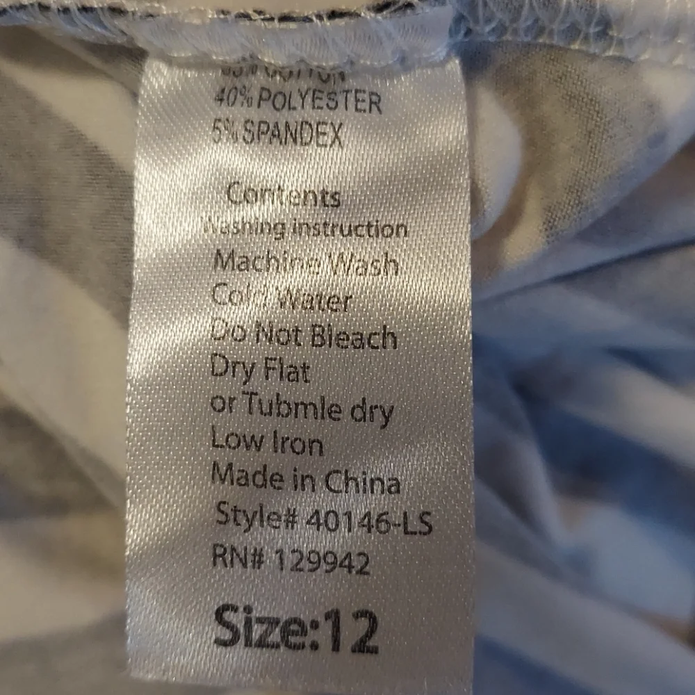 BTween Black and White Striped Top Handkerchief Hem